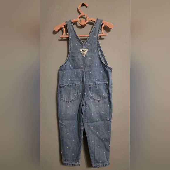 OshKosh Denim Heart Overalls 2T - Picture 4 of 5